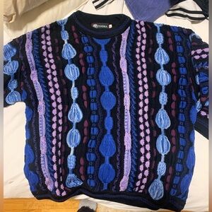 Tundra Men's Sweater in Blue and Purple Tones oversized